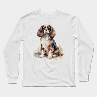 Spaniel Dog Watercolor Style Long Sleeve T-Shirt